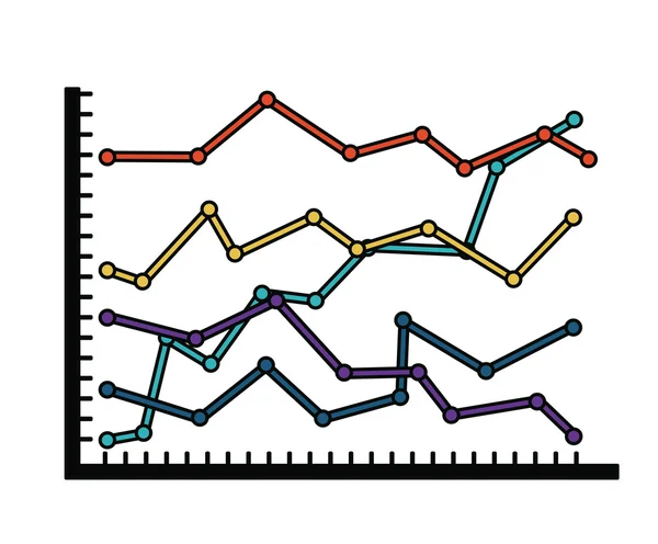 Croissance statistique icône isolée conception — Image vectorielle