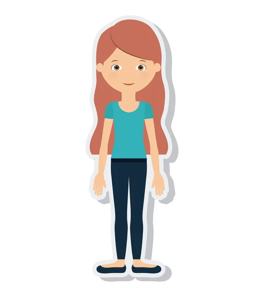 Mujer joven mujer aislada — Vector de stock