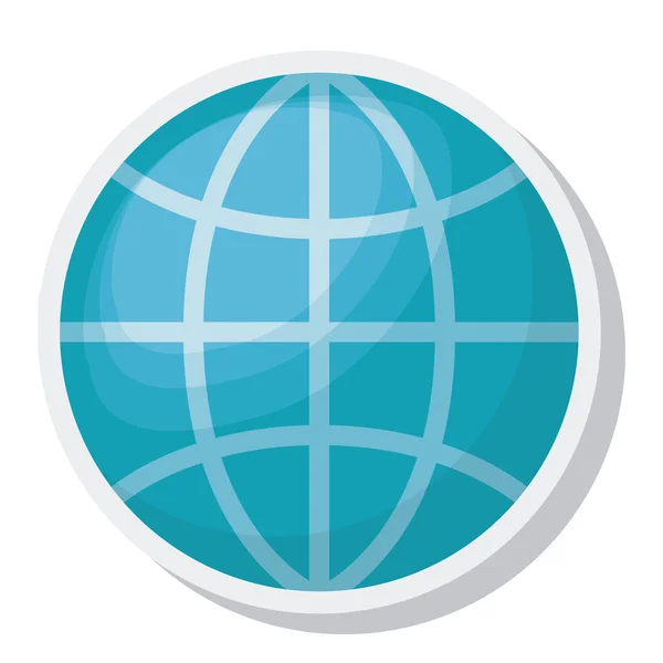Planeta Země koule izolované ikona — Stockový vektor