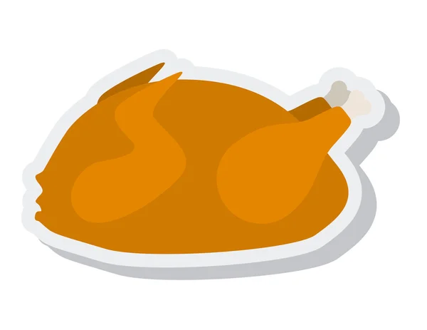 Kyckling kött läckra isolerade ikonen — Stock vektor