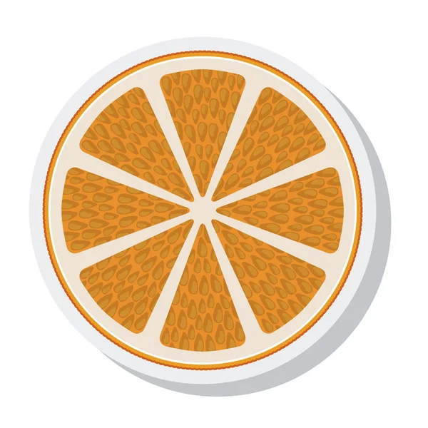 Orange citrus fruit isolated icon — Stock Vector