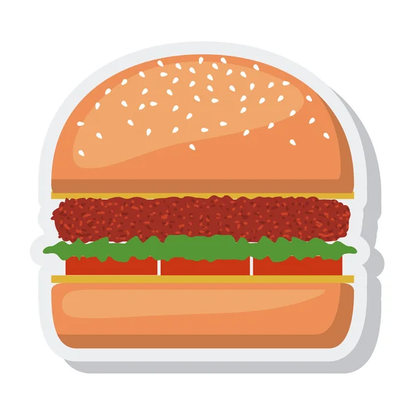 Hamburger fast food icon — Stock Vector