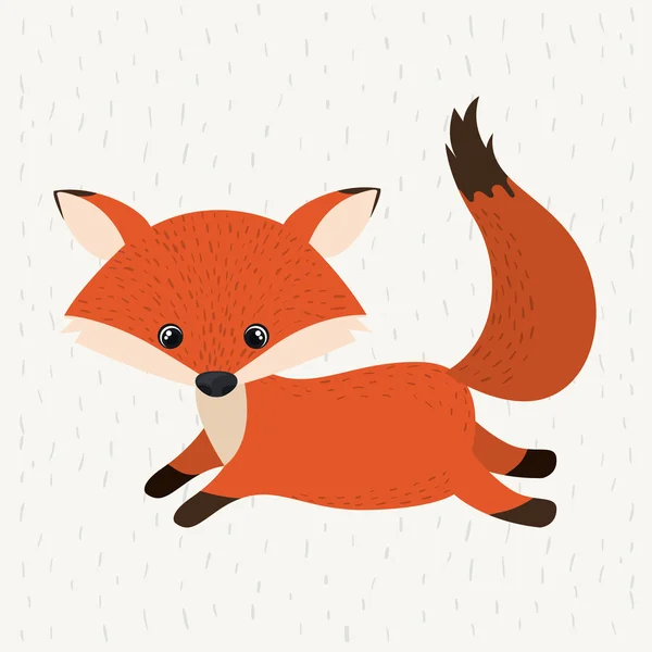 Fox cute wildlife icon — Stock Vector