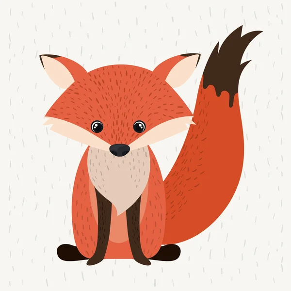 Fox cute wildlife icon — Stock Vector