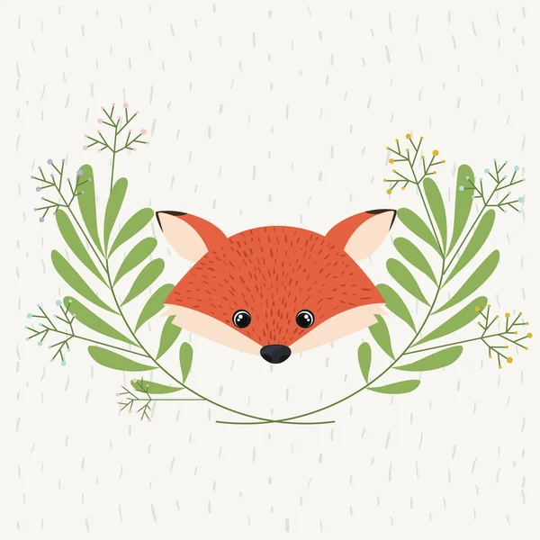 Fuchs süße Tierwelt Symbol — Stockvektor