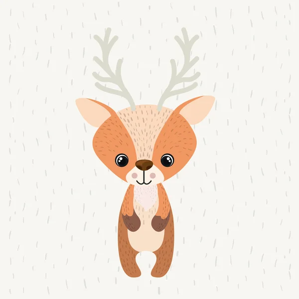 Reindeer cute wildlife icon — Stock Vector