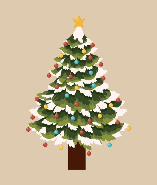 Χριστουγεννιάτικα εικόνα δέντρο πεύκης — Διανυσματικό Αρχείο