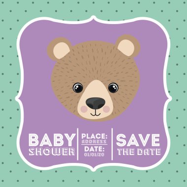 ayı hayvan bebek duş kart simgesi