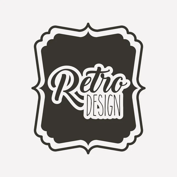 Cadre icône de style rétro, icône isolée design . — Image vectorielle