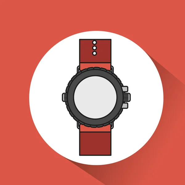 Uhr Uhrzeit Armband-Symbol — Stockvektor