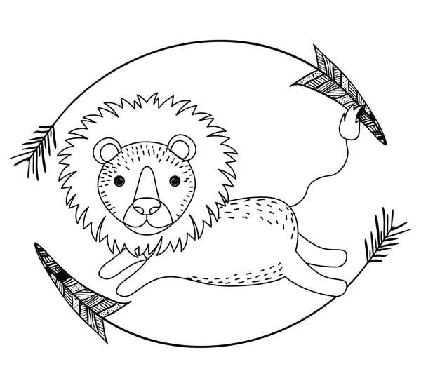 Animal dessin style boho icône — Image vectorielle