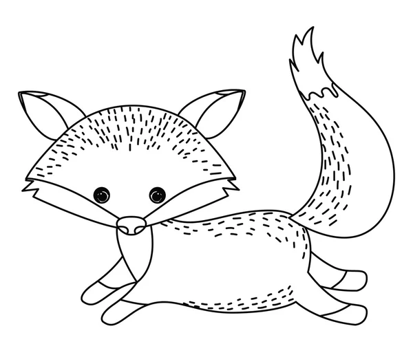 Fox söta wildlife ikonen — Stock vektor