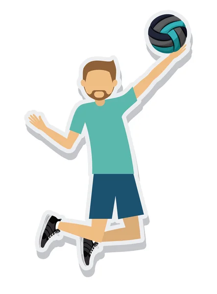 Figura persona atleta voleibol deporte icono — Vector de stock