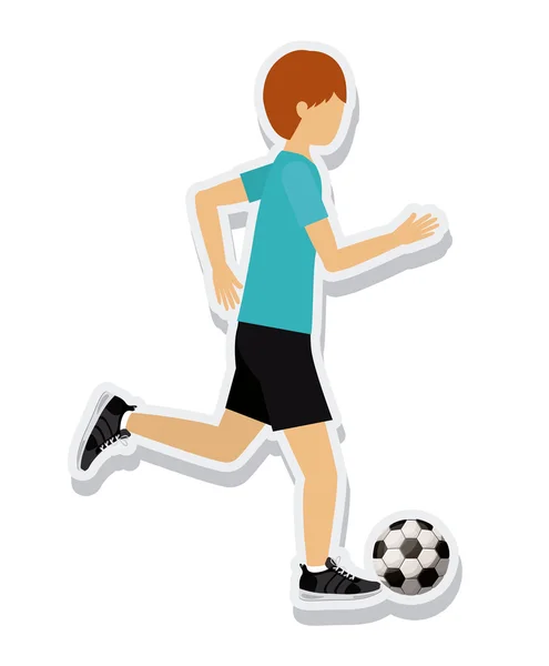 Персонаж фігура спортсмен футбольний спортивний значок — стоковий вектор
