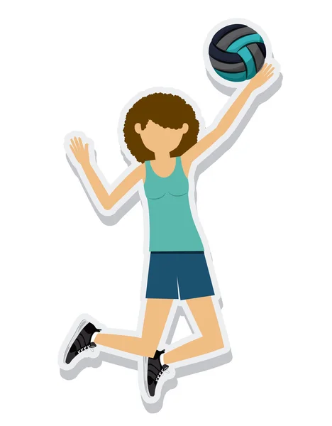 Figura persona atleta voleibol deporte icono — Archivo Imágenes Vectoriales