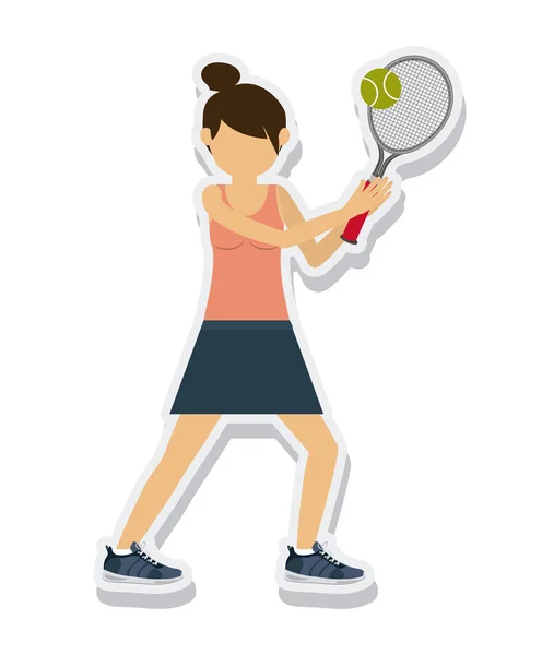 Figura de persona atleta tenis deporte icono — Archivo Imágenes Vectoriales