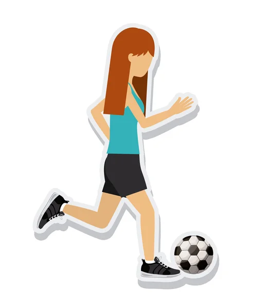 Personne figure athlète soccer sport icône — Image vectorielle