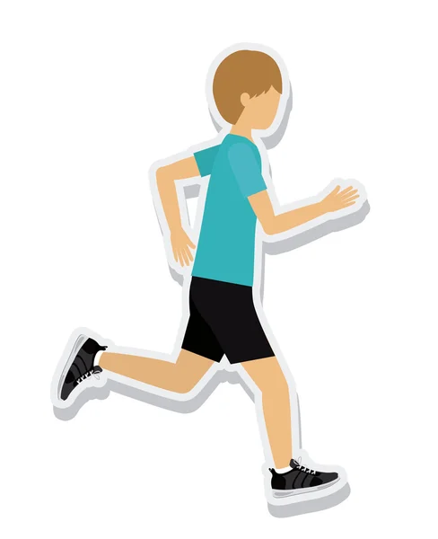 Person figure athlete running sport icon — Stock Vector