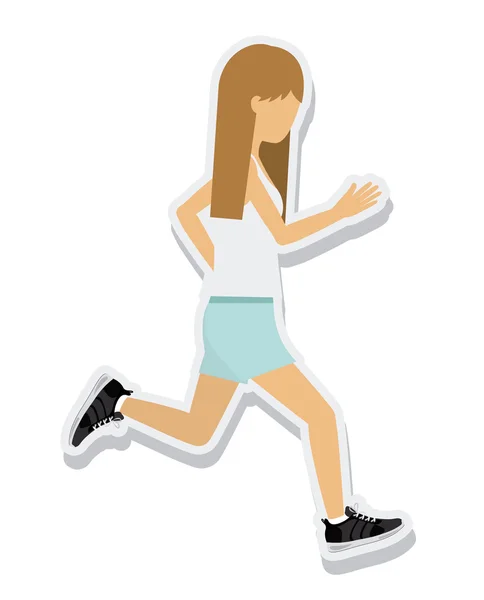 Person figure athlete running sport icon — Stock Vector