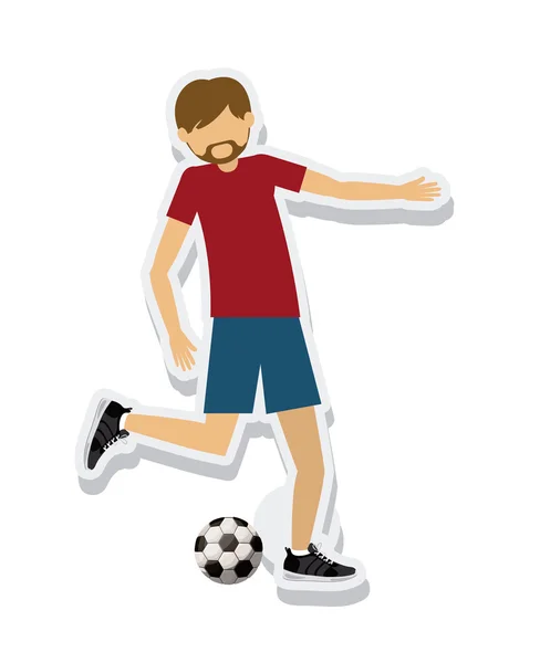 Πρόσωπο σχήμα αθλητή ποδόσφαιρο Αθλητισμός εικονίδιο — Διανυσματικό Αρχείο