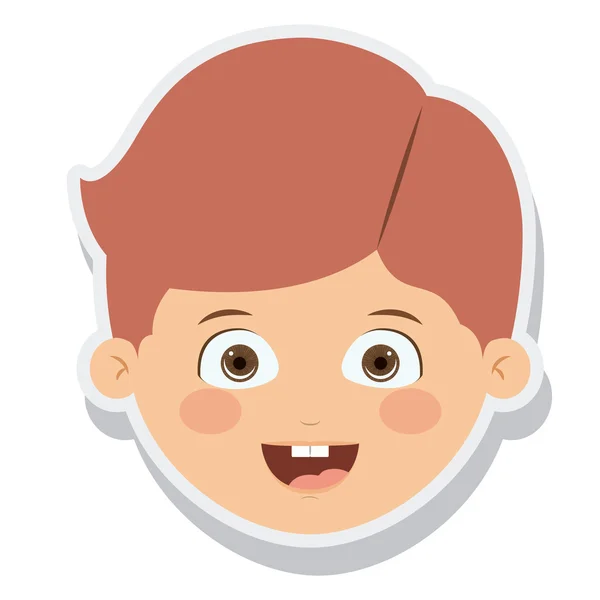 Κεφάλι μικρό αγόρι χαμογελά απομονωμένες — Διανυσματικό Αρχείο