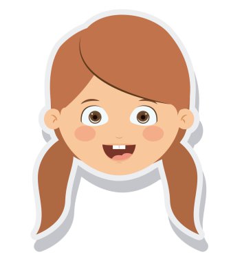 izole gülümseyen baş küçük kız