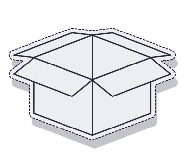 kutu karton izole simgesi