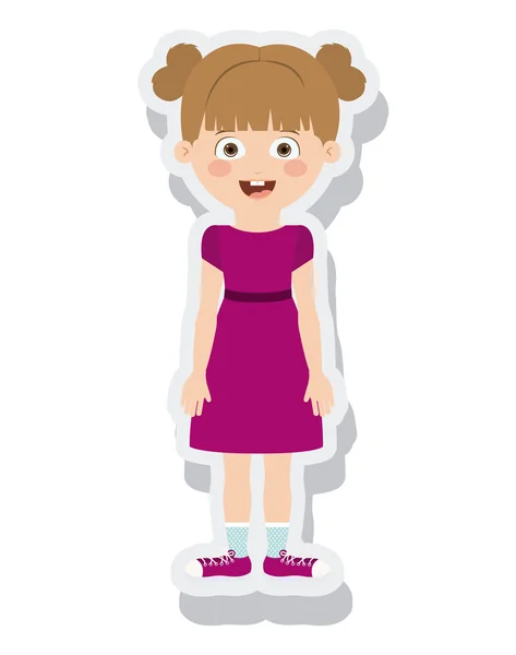 Elszigetelt kis lány avatar — Stock Vector
