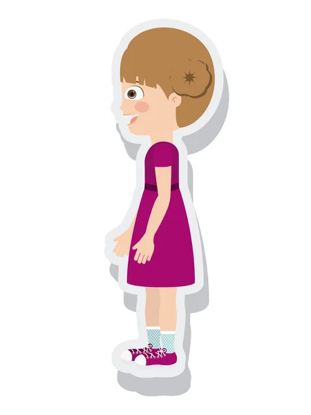 Izole küçük kız avatar — Stok Vektör