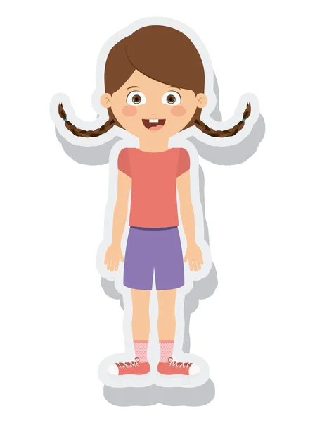 Little girl avatar isolated — Stock Vector