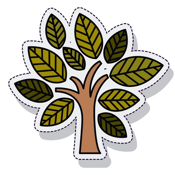 나무 식물 생태학 고립 cion — 스톡 벡터
