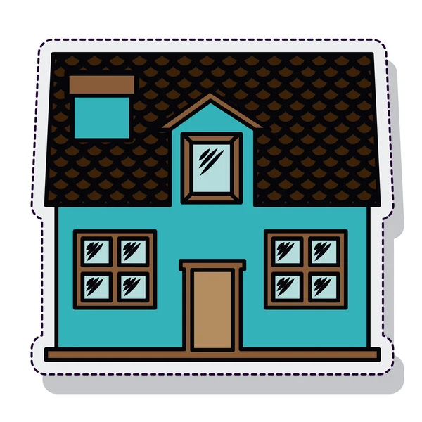 Huis huis geïsoleerd pictogram — Stockvector