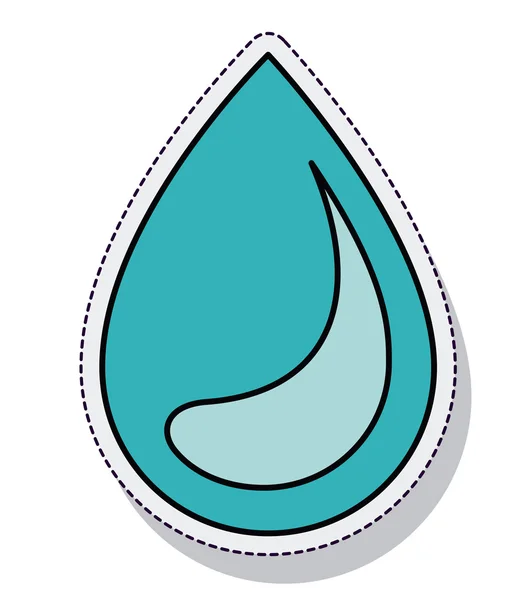Vodní kapka ekologie izolované ikona — Stockový vektor