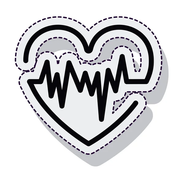 Heart pulse isolated icon — Stock Vector