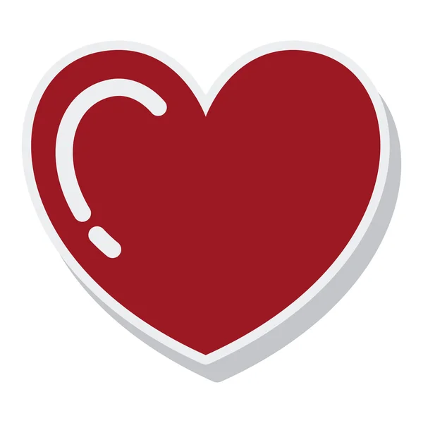 Heart red love isolated icon — Stock Vector