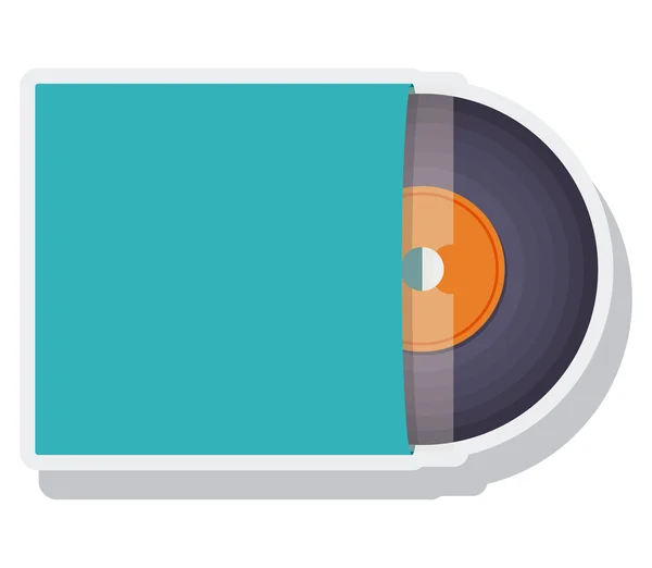 Música retro vinilo aislado icono — Vector de stock