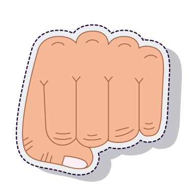 İnsan yumruğu izole edilmiş ikon vektör çizimi tasarımı