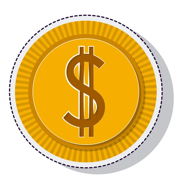 Érme pénzt elszigetelt ikon vektoros illusztráció tervezés — Stock Vector