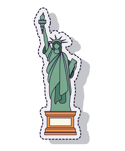 Statua wolności na białym tle ikona wektor ilustracja projektu — Wektor stockowy