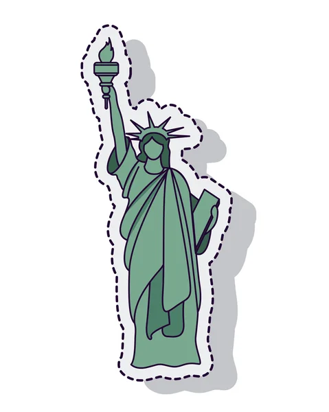 Standbeeld van vrijheid geïsoleerd pictogram vector illustratie ontwerp — Stockvector