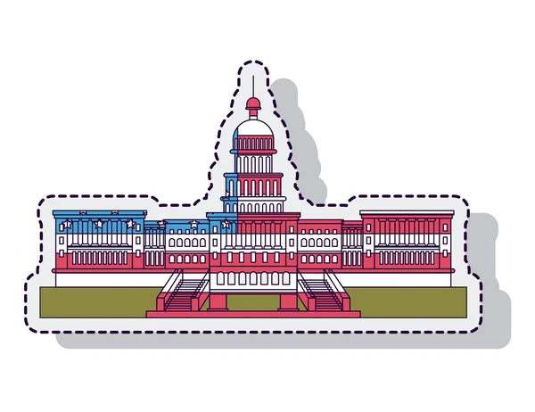 Usa capitolio edificio aislado vector ilustración diseño — Vector de stock