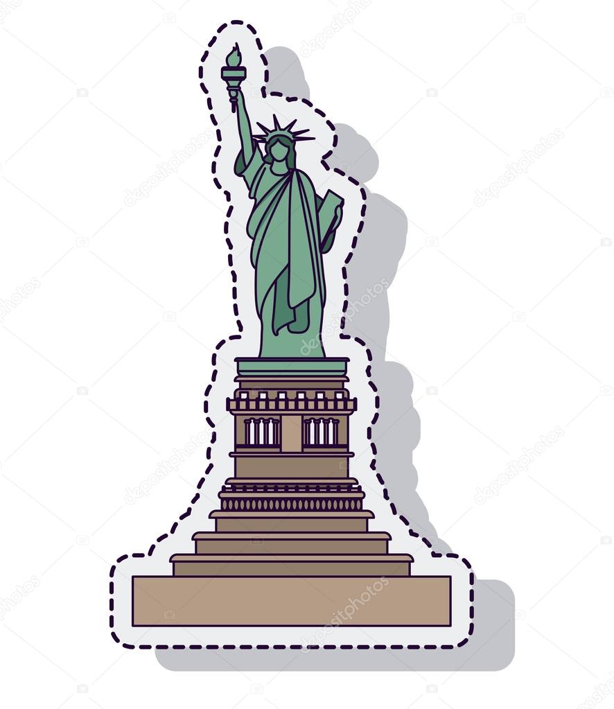 Comment Dessiner La Statue De La Liberte Standbeeld van vrijheid geïsoleerd pictogram vector illustratie ontwerp