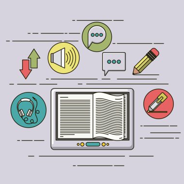 e-öğrenme ekipman izole simgesi