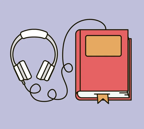 Audio libro isolato icona — Vettoriale Stock