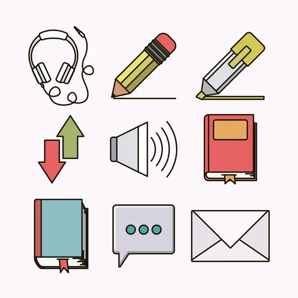 E-learning equipment isolated icon — Stock Vector