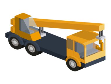 makine inşaat izometrik izole simgesi