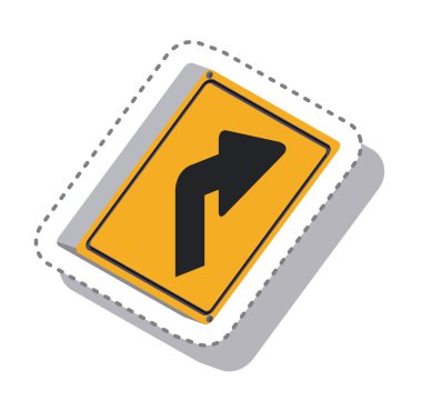 trafik işareti ile ok izometrik simgesi