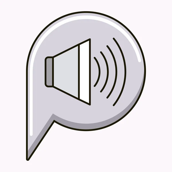 Haut-parleur son icône isolée — Image vectorielle
