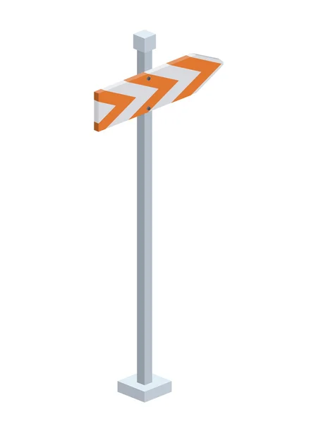 Señal de tráfico con icono isométrico de flecha — Vector de stock