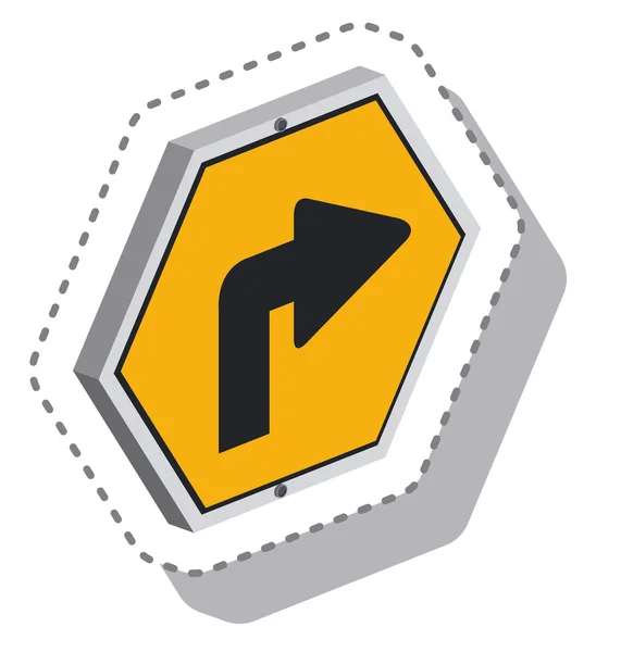 Feu de circulation avec flèche icône isométrique — Image vectorielle